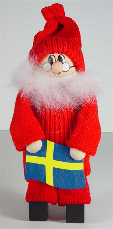 Picture of Tomtes Santa Holding Flag (7in.)