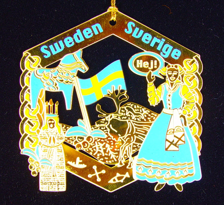 Picture of Sweden Gold Plated Ornament