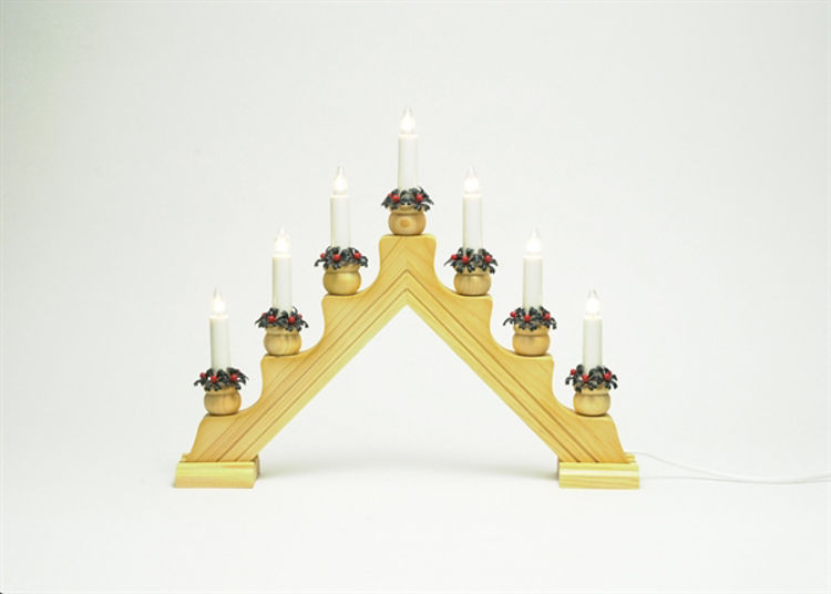 Picture of Swedish Wooden Candelabras, with bowl
