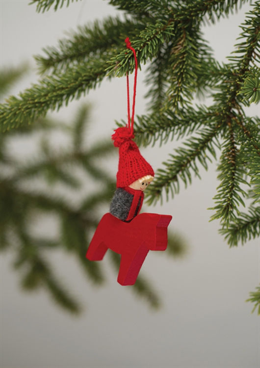 Picture of Dala Horse Ornament w/ boy