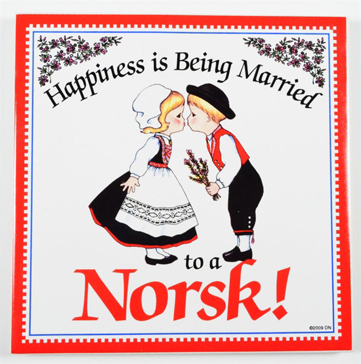 Picture of Happiness is being married... Norwegian Tile