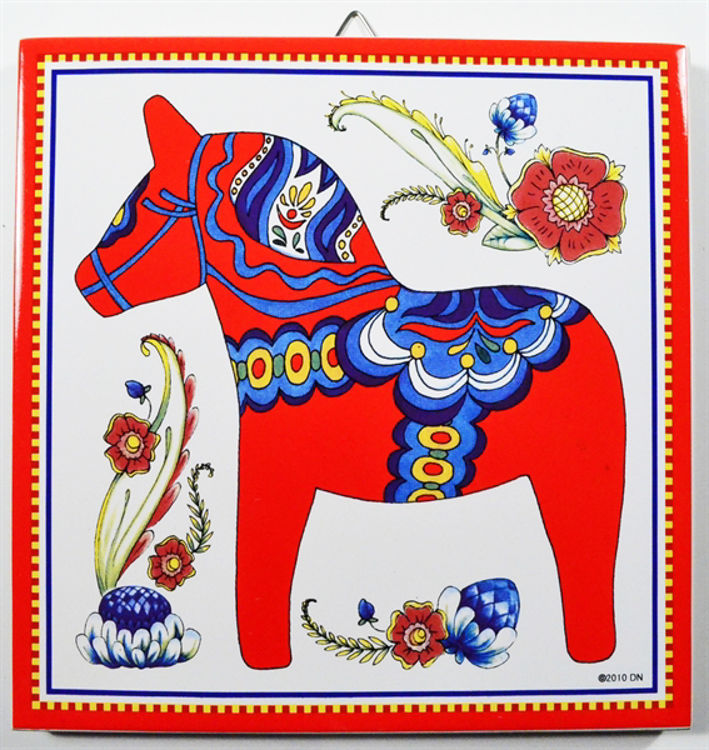 Picture of Red Dala Horse Tile