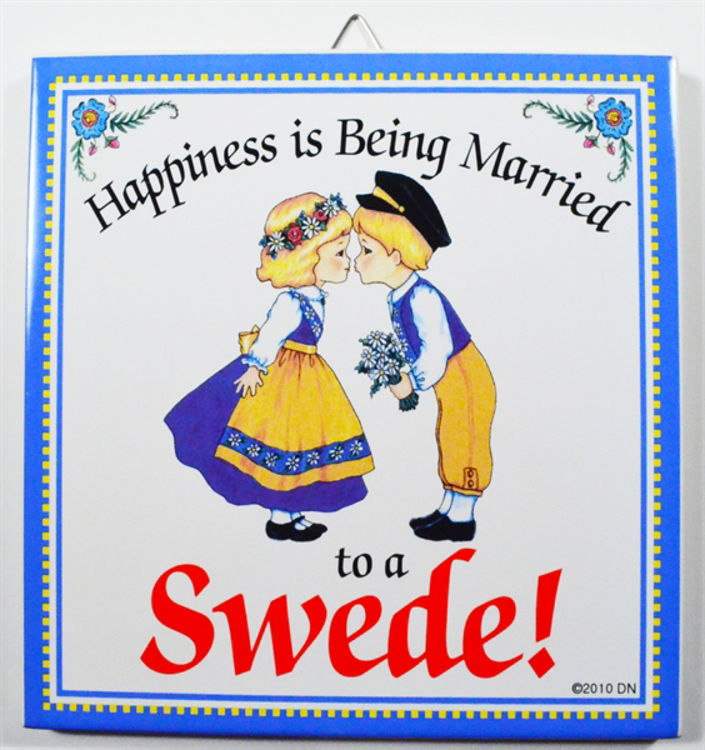 Picture of Happiness is being married... Swedish Tile
