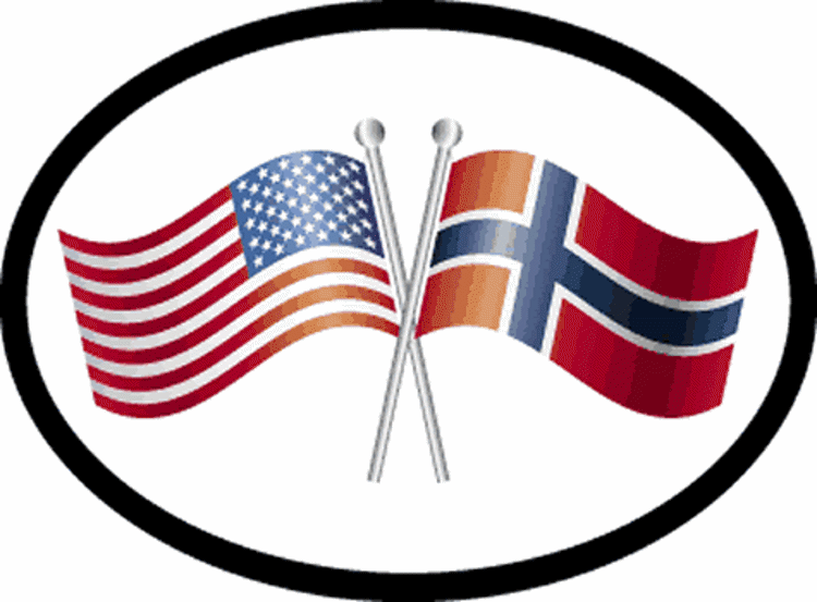 Picture of Oval Norwegian American sticker