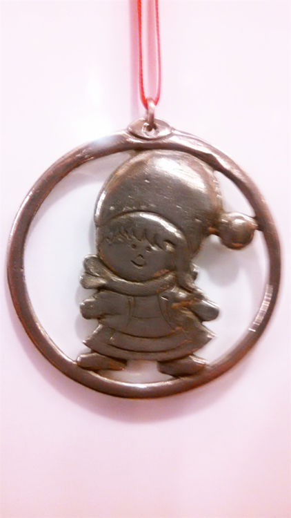 Picture of Norwegian Pewter Ornament, Girl & Boy