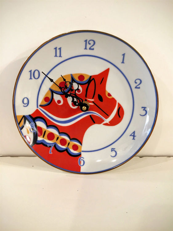 Picture of Dala Horse Ceramic Plate Clock