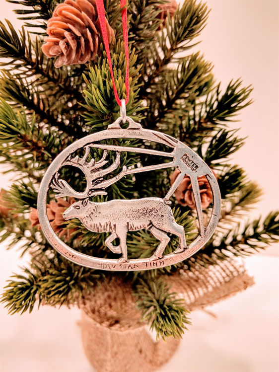 Picture of Norwegian Pewter Reindeer Ornament