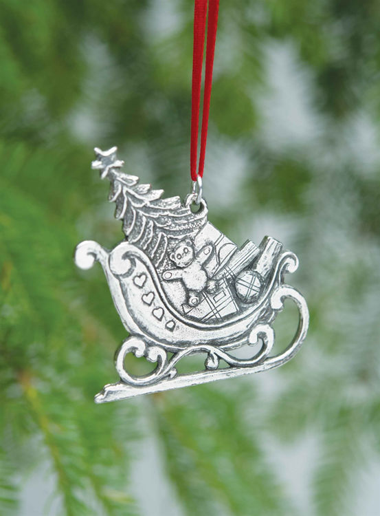 Picture of Norwegian Pewter Sleigh Ornament
