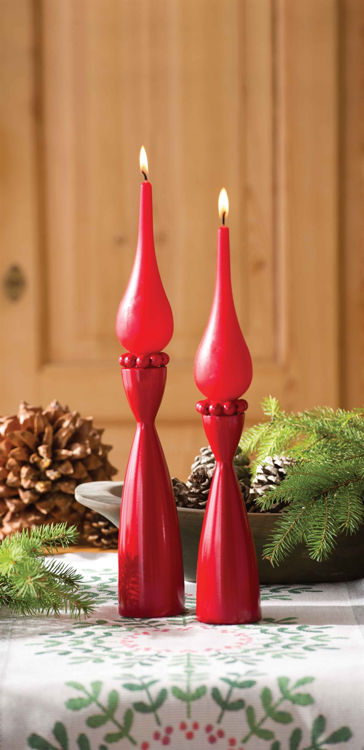 Picture of Swedish Wood Taper Holder, Red