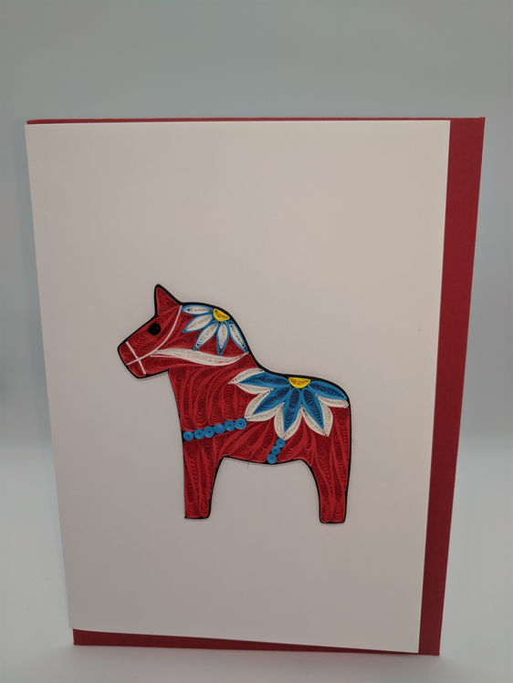 Picture of Dala Horse Quilling Card, Red