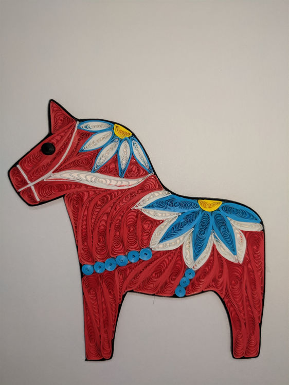 Picture of Dala Horse Quilling Card, Red