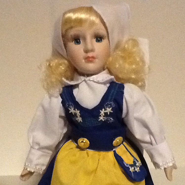 Picture of Porcelain Swedish Doll with Stand
