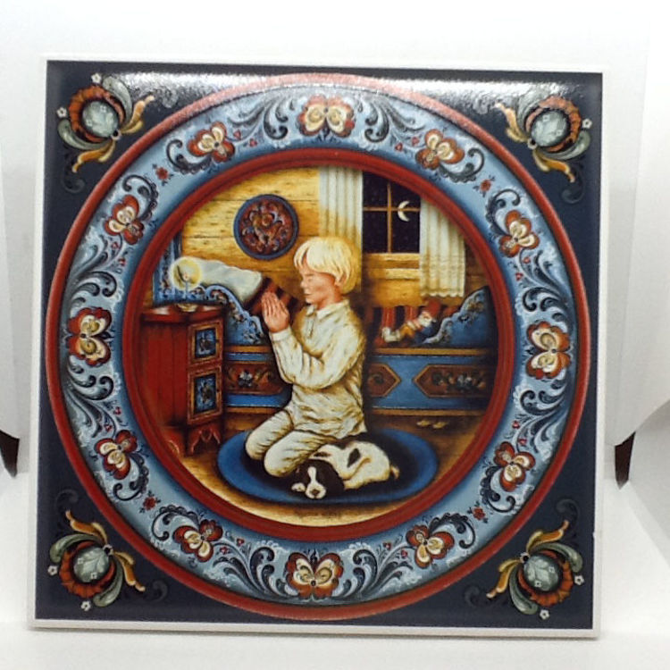 Picture of Suzanne Toftey Tile, Norwegian Bedtime Prayer, Boy