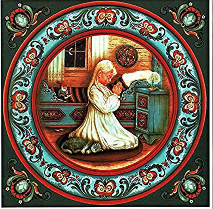 Picture of Suzanne Toftey 6"x 6" Tile, Norwegian Bedtime Prayer, Girl