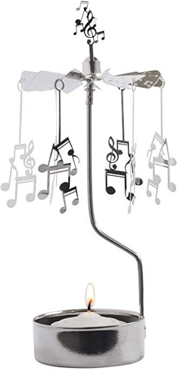 Picture of Pluto Rotary Candle Holder, Musical Notes, 7"