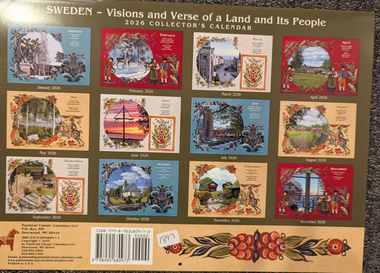 Picture of Paulstad 2026 Swedish Calendar